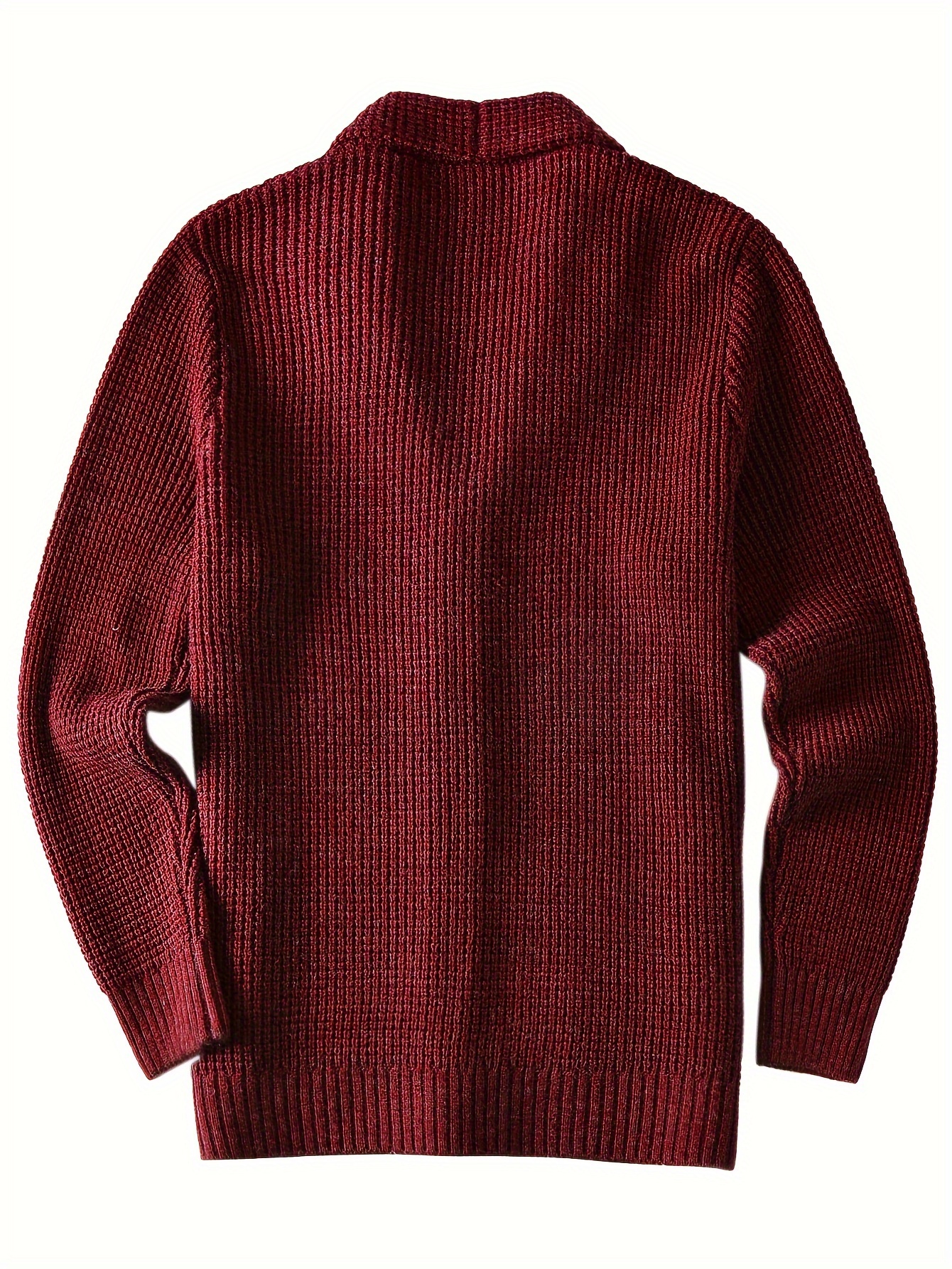 plus size mens solid knit long sleeve button down cardigan with lapel collar and pockets elegant and comfy sweater for autumn and winter leisurewear details 3