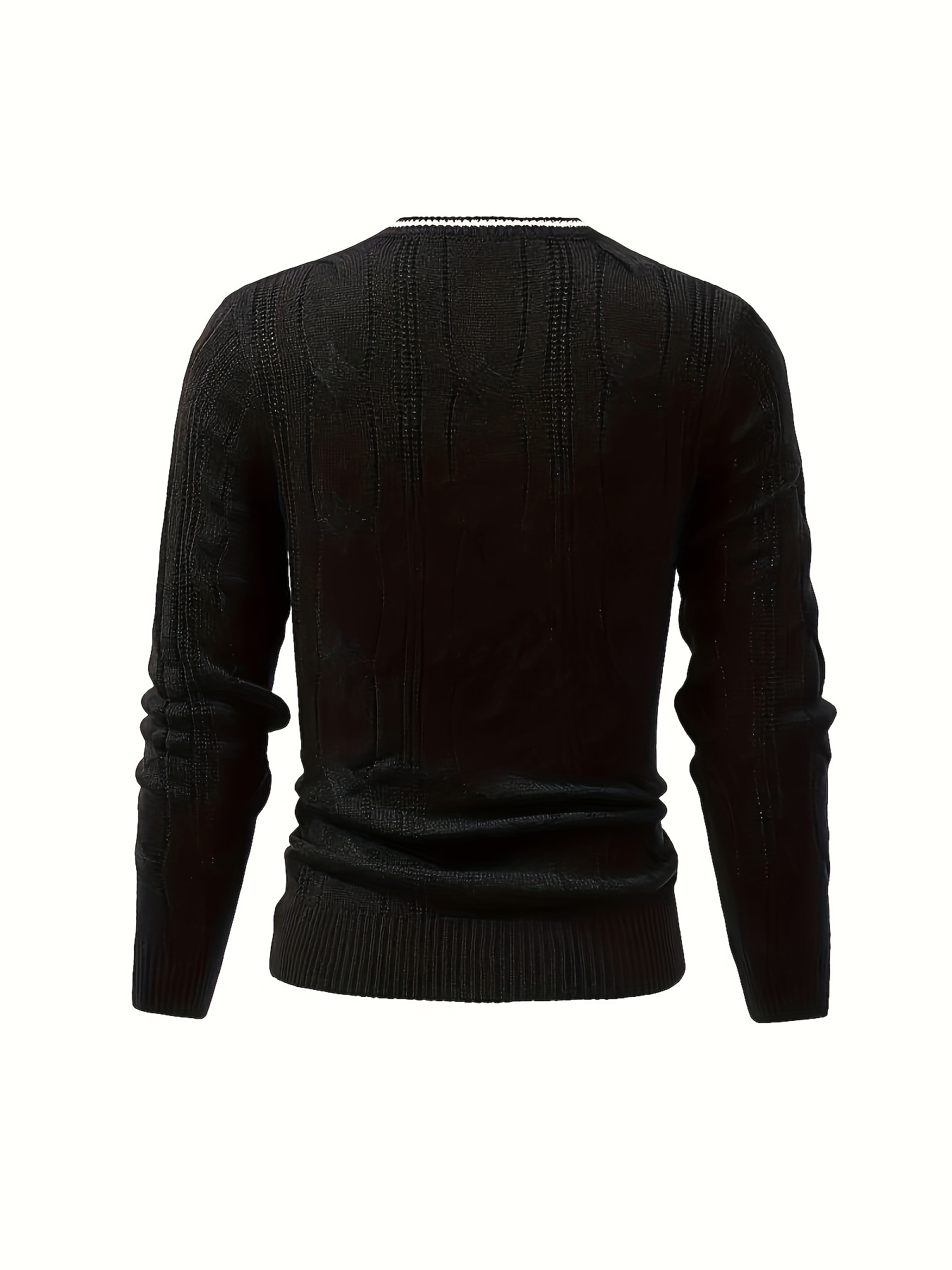 plus size mens knit sweater v neck pullover fashion casual tops for fall winter mens clothing details 16