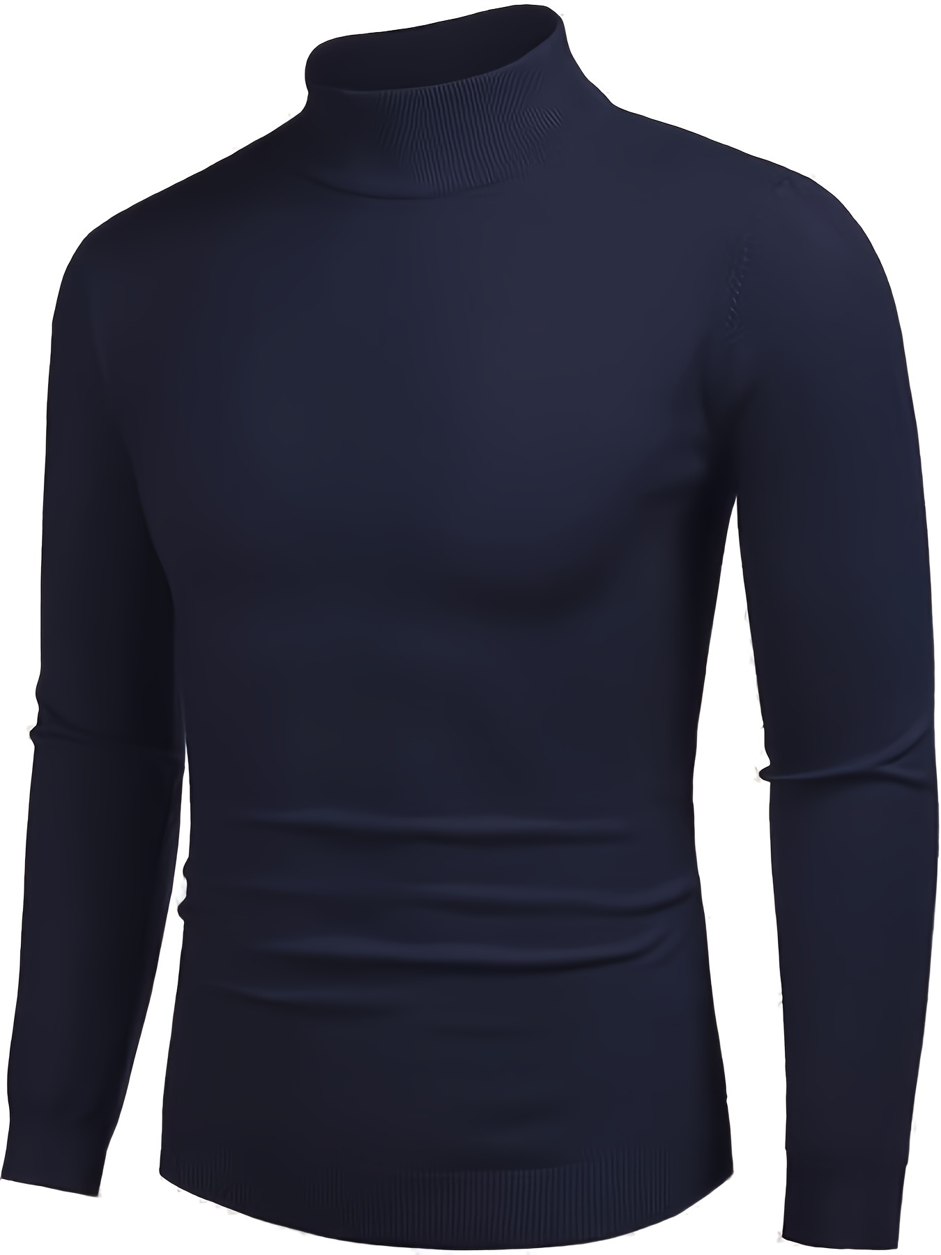 solid color plus size mens casual turtleneck sweater bottoming wear for spring autumn winter details 2