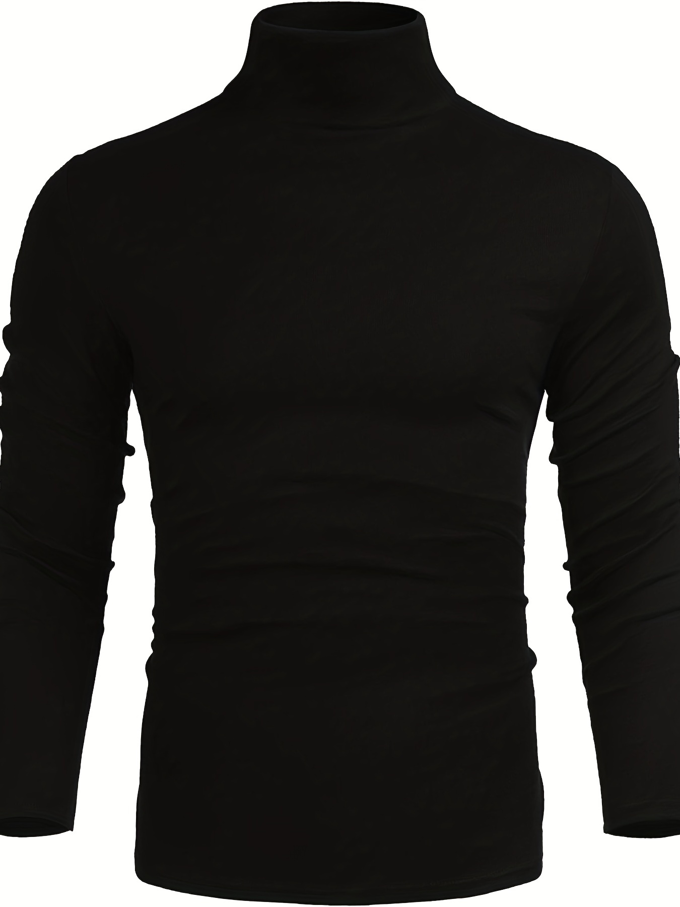 solid color plus size mens casual turtleneck sweater bottoming wear for spring autumn winter details 16