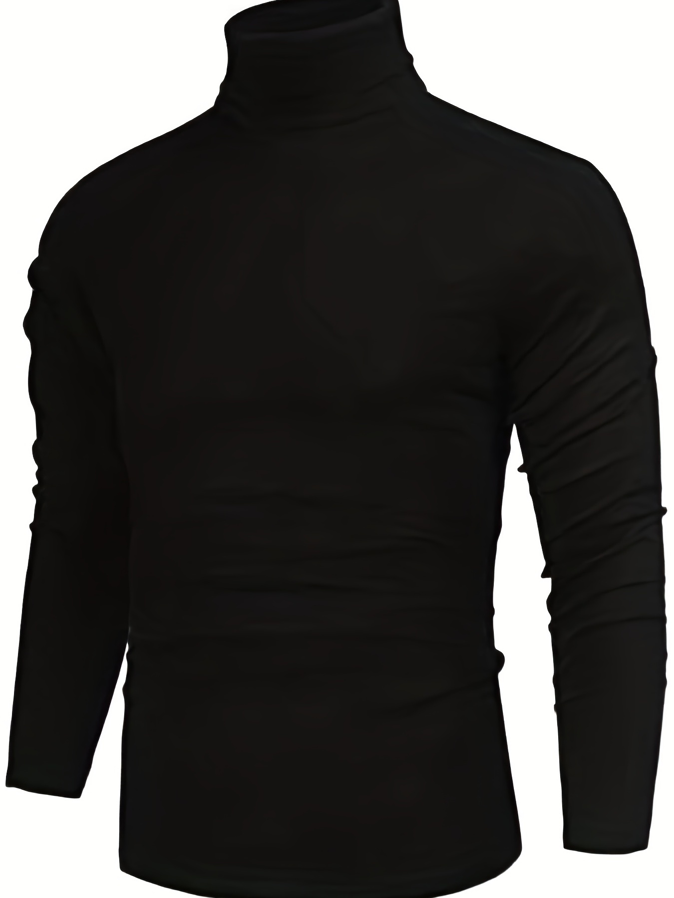 solid color plus size mens casual turtleneck sweater bottoming wear for spring autumn winter details 18