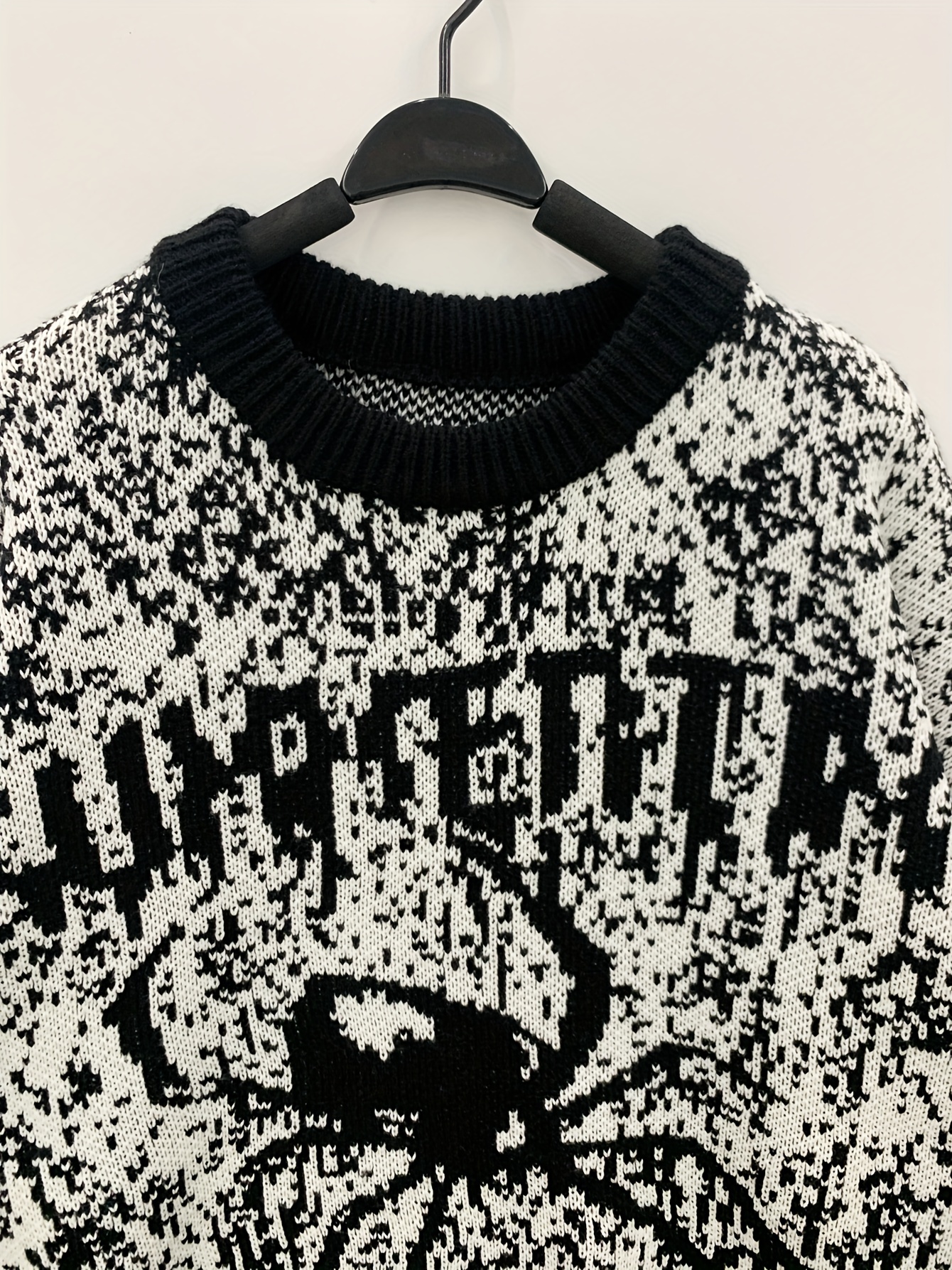 plus size mens anime spider print sweater knit pullover for spring fall winter mens clothing details 2